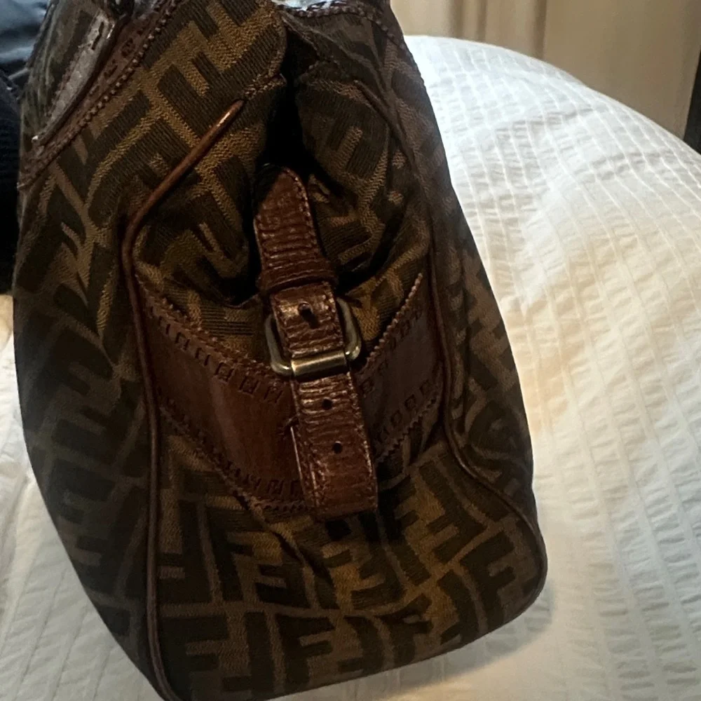Fendi Brown Monogram Zucca Canvas Shoulder Bag